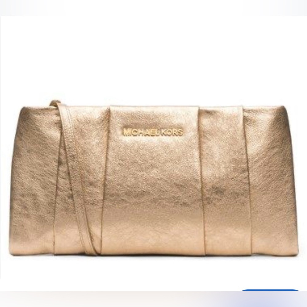 Michael Kors Gold Clutch with Strap